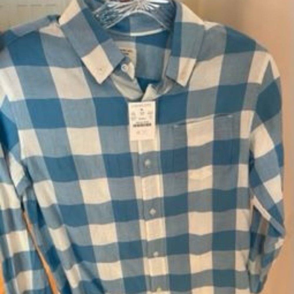 NWT Boys/Girls CREWCUTS Checkerboard Button Down Blue/White LS SHIRT sz 12